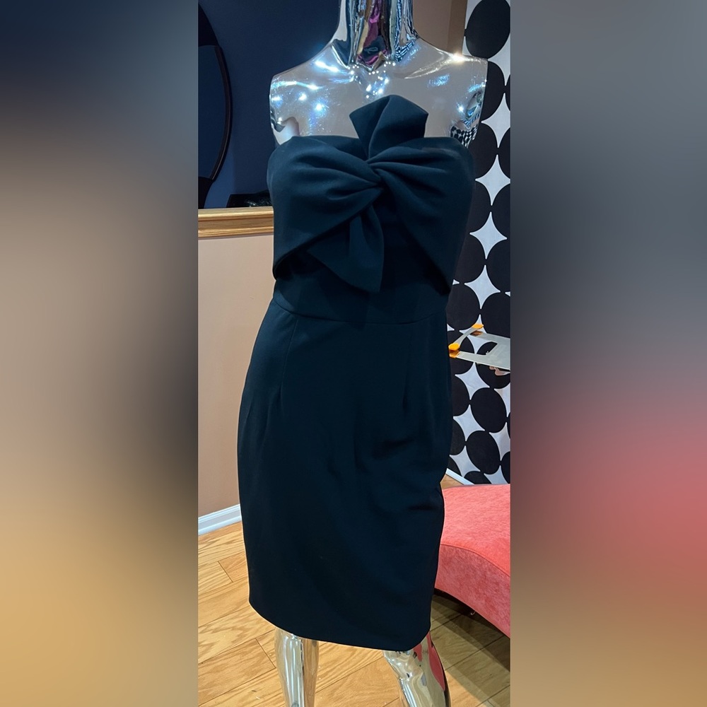 Aqua Black Strapless Mini Dress